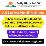 Daily Himachal Gk / News / Jobs updates WhatsApp Channel