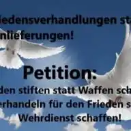 Frieden stiften statt Waffen schicken. Petition WhatsApp Channel