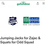 Jumping Jacks for Zajac & Squats for Odd Squad WhatsApp Channel