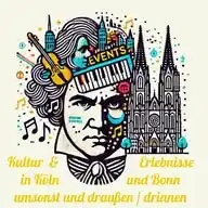 Köln-Bonn umsonst & draußen, drinnen 💃🏻🎭🎶🕺🏻🗣️💬📖 Veranstaltungen, Konzerte, Lesungen, Musik, Kultur uvm. WhatsApp Channel