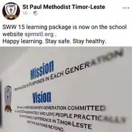 St Paul Methodist School Timor-Leste. Metinaro. WhatsApp Channel