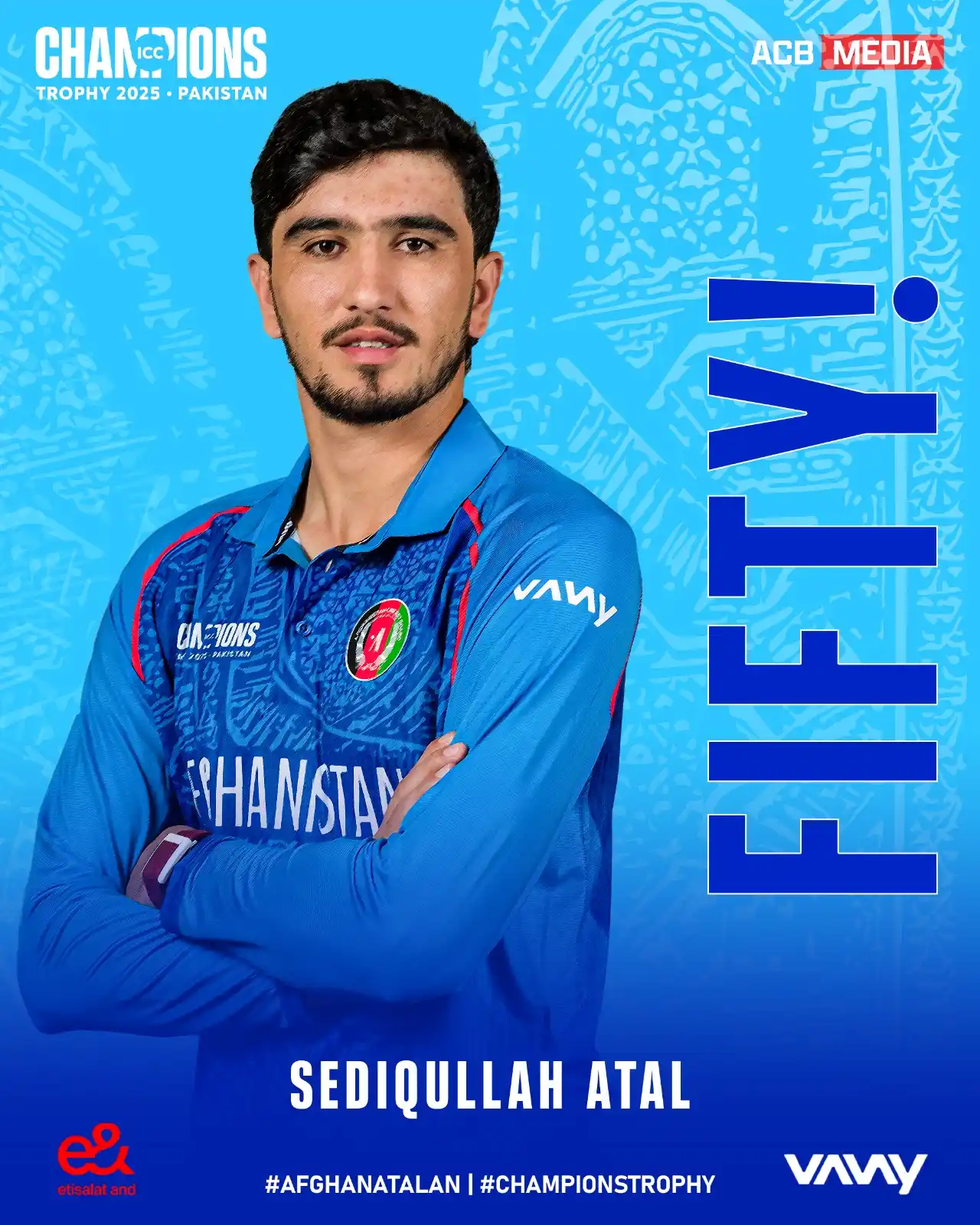 Image from Afghanistan Cricket Board (ACB): Incredible batting display by the young Sediqullah Atal, who brings up...
