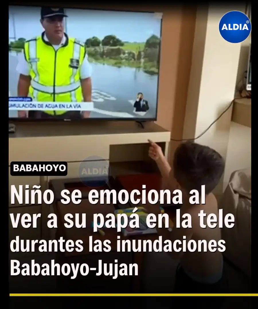 Image from ALDIA: Un vídeo de un niño que se emociona al ver a su padre en la televisión...