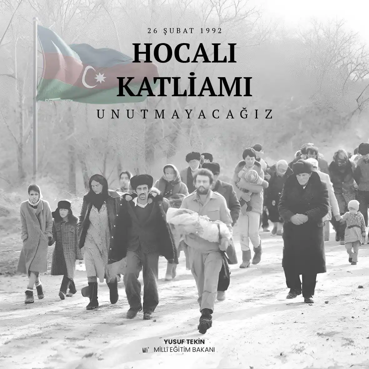 Image from Balıkesir İl Millî Eğitim Müdürlüğü: 26 Şubat 1992 tarihinde Azerbaycan’ın Karabağ bölgesindeki Hocalı kasa...
