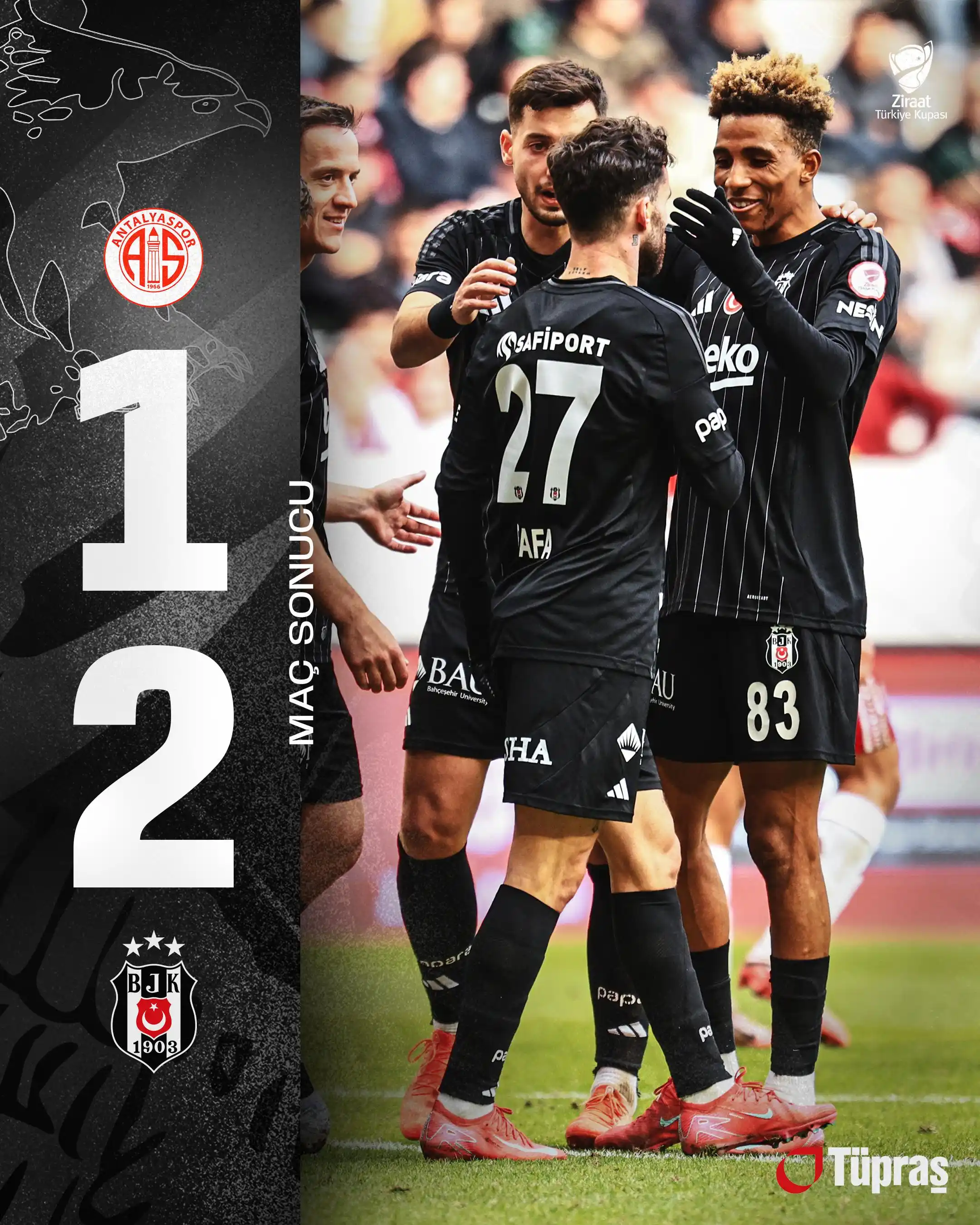 Image from Beşiktaş JK: Ziraat Türkiye Kupası'nda çeyrek finale yükseliyoruz. 💪 Onvo Antalya...