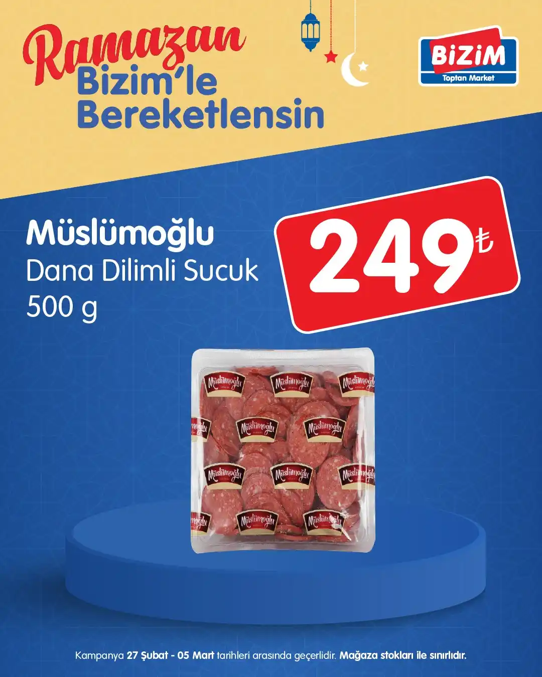 Image from Bizim Toptan Satış Mağazaları: 🌙 Ramazan Bizim’le Bereketlensin!🌙 Müslümoğlu dana dilimli sucuk 50...
