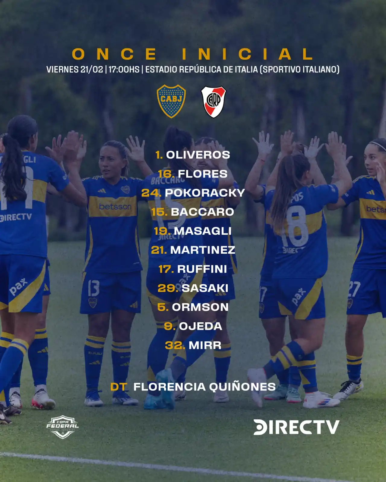 Image from Boca Juniors Fútbol Femenino ⚽️: 📋 ¡𝗟𝗔𝗦 𝟭𝟭 𝗗𝗘 <a class="text-blue-500 hover:underline cursor-po...