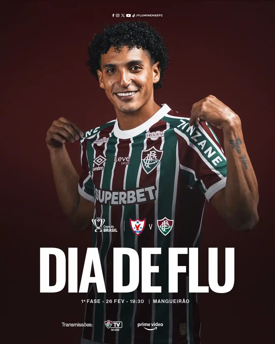 Image from Canal do Fluminense: 🎵 DE NORTE A SUL SEMPRE COM O FLU 🎵 HOJE É <a class="text-blue-500 ...