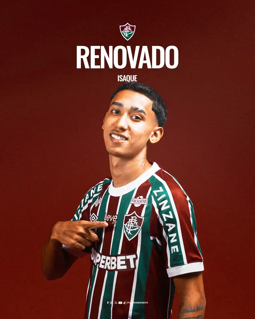 Image from Canal do Fluminense: SEGUIMOS JUNTOS! 🤝🇭🇺 Isaque assina novo vínculo com o <a class="te...