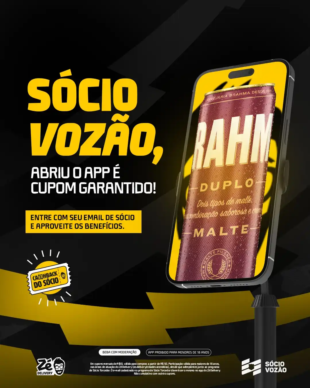 Image from Ceará Sporting Club: Sócio Vozão, abriu o app do Zé Delivery é cupom garantido! 🛵  50% do ...