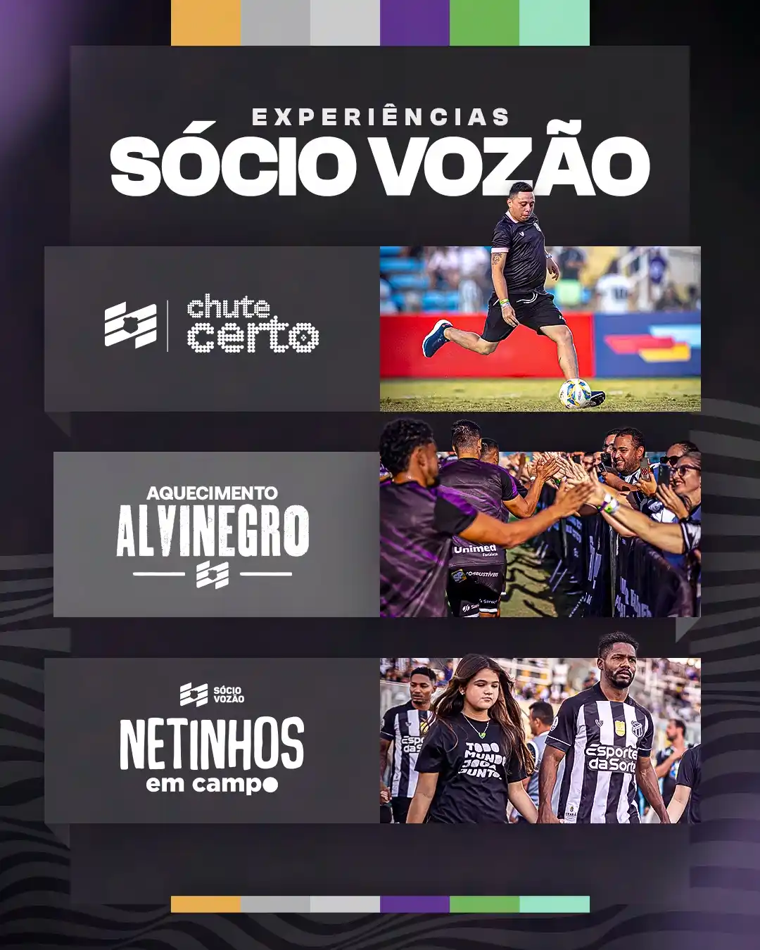 Image from Ceará Sporting Club: Inscrições abertas para as Experiências Sócio Vozão 🤩🏁 Na partida e...