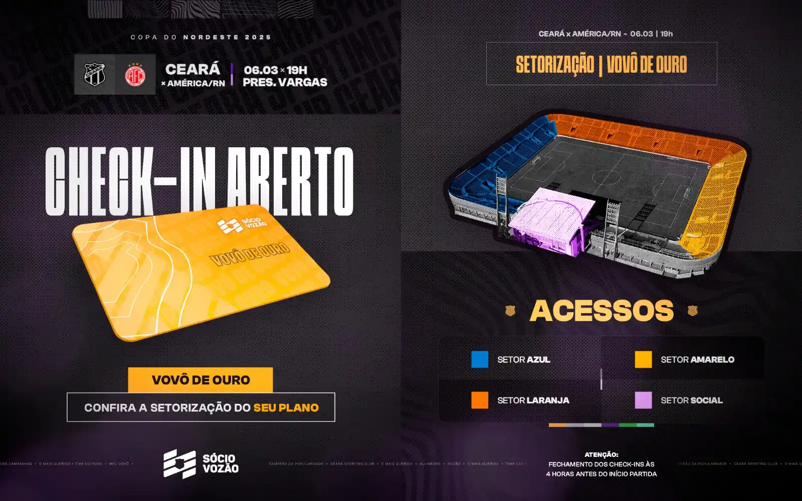 Image from Ceará Sporting Club: VOVÔ DE OURO LIBERADO PARA CHECK-IN! ✅🏁 Confirme sua presença no due...