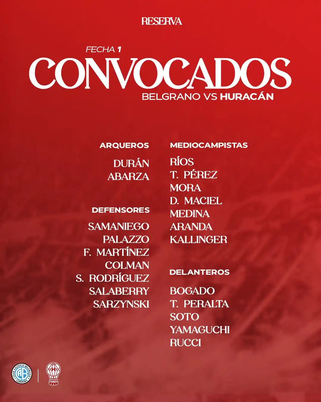 Image from Club Atlético Huracán: 📋 Lista de jugadores convocados por Mauro Milano para visitar a <a cl...