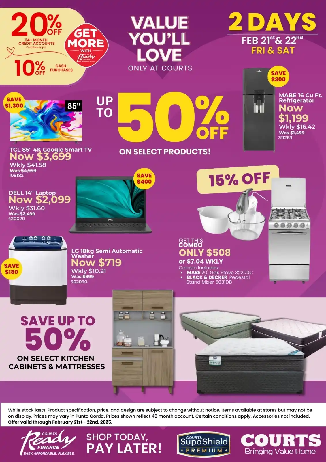 Image from Courts Belize 🇧🇿 : 🚨VALUE YOU'LL LOVE ONLY at COURTS! 2-Day Mega Sale Alert! 🚨 Enjoy u...