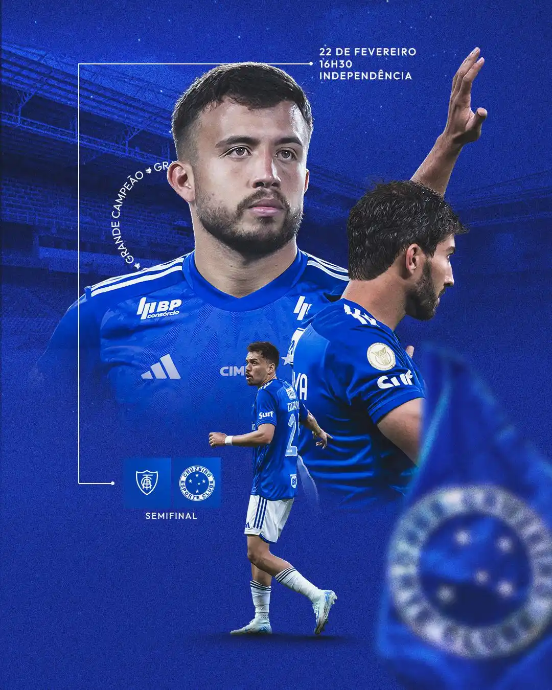 Image from Cruzeiro Esporte Clube : Azul e branco é a cor do sentimento, Oh meu Cruzeiro eu te apoio até o...