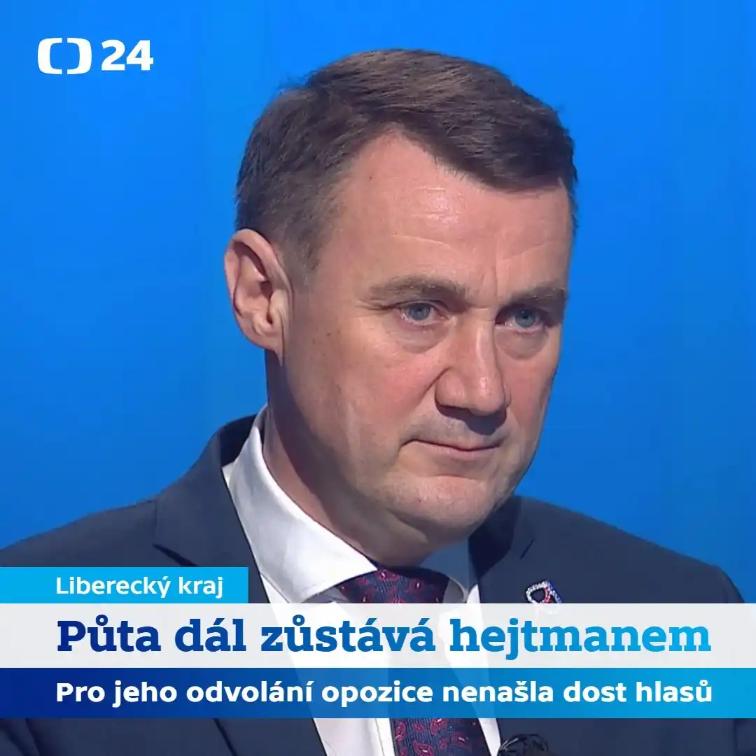 Image from ČT24: Martin Půta ze Starostů pro Liberecký kraj, nepravomocně odsouzený v č...