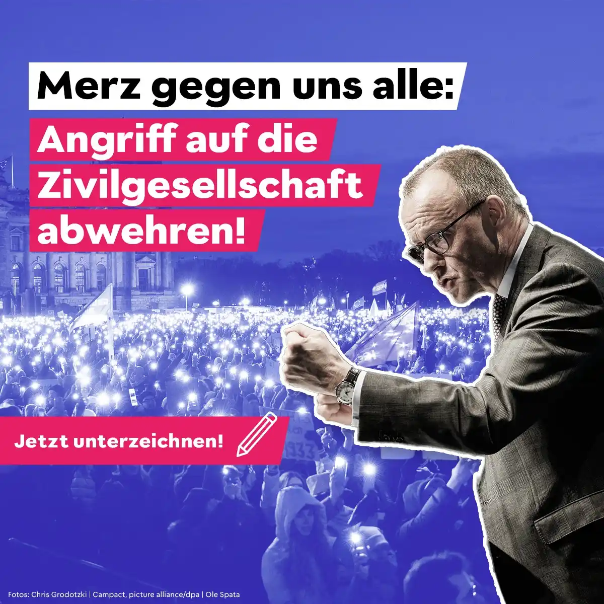 Image from Demokratie verteidigen! 📣: 🚨*Merz bläst zum Angriff auf demokratische Zivilgesellschaft!* Von K...