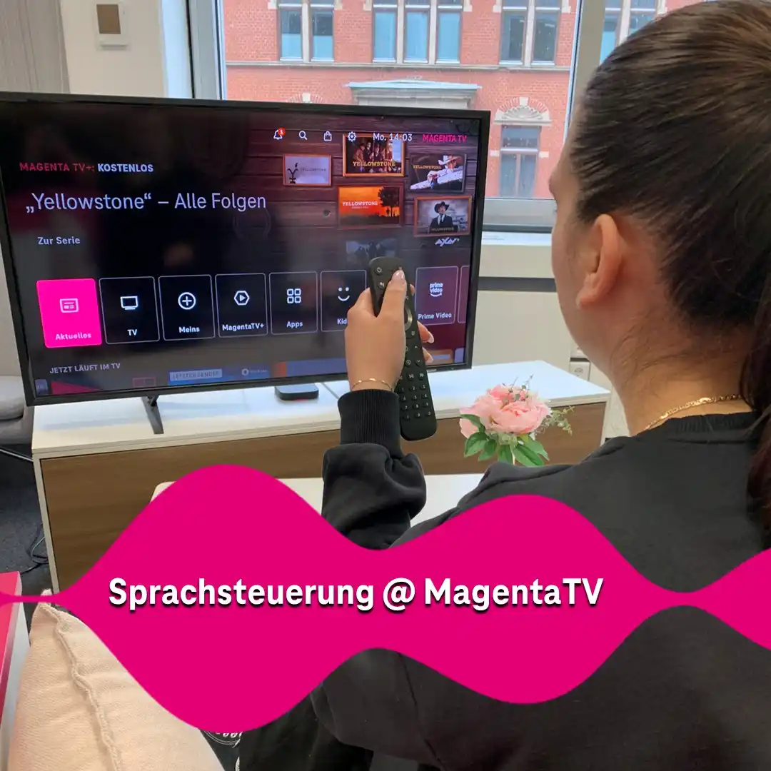 Image from Deutsche Telekom: Hast du schon mal einen Suchbgriff mit deiner Fernbedienung am Fernseh...