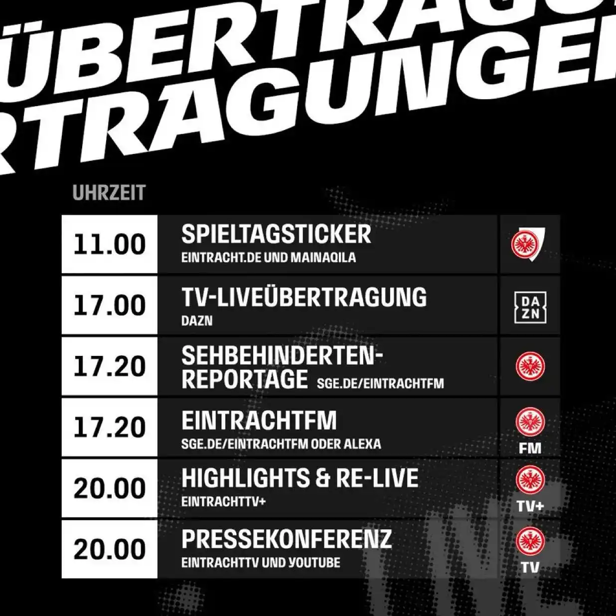 Image from Eintracht Frankfurt: 📺📻🗞️ Hier läuft München gegen Frankfurt!   Die <a class="text-blue-...
