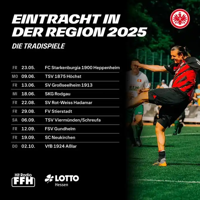 Image from Eintracht Frankfurt: Die โ๐๐ถ๐ป๐๐ฟ๐ฎ๐ฐ๐ต๐ ๐ถ๐ป ๐ฑ๐ฒ๐ฟ ๐ฅ๐ฒ๐ด๐ถ๐ผ๐ปโ-Termine sind fix! ...