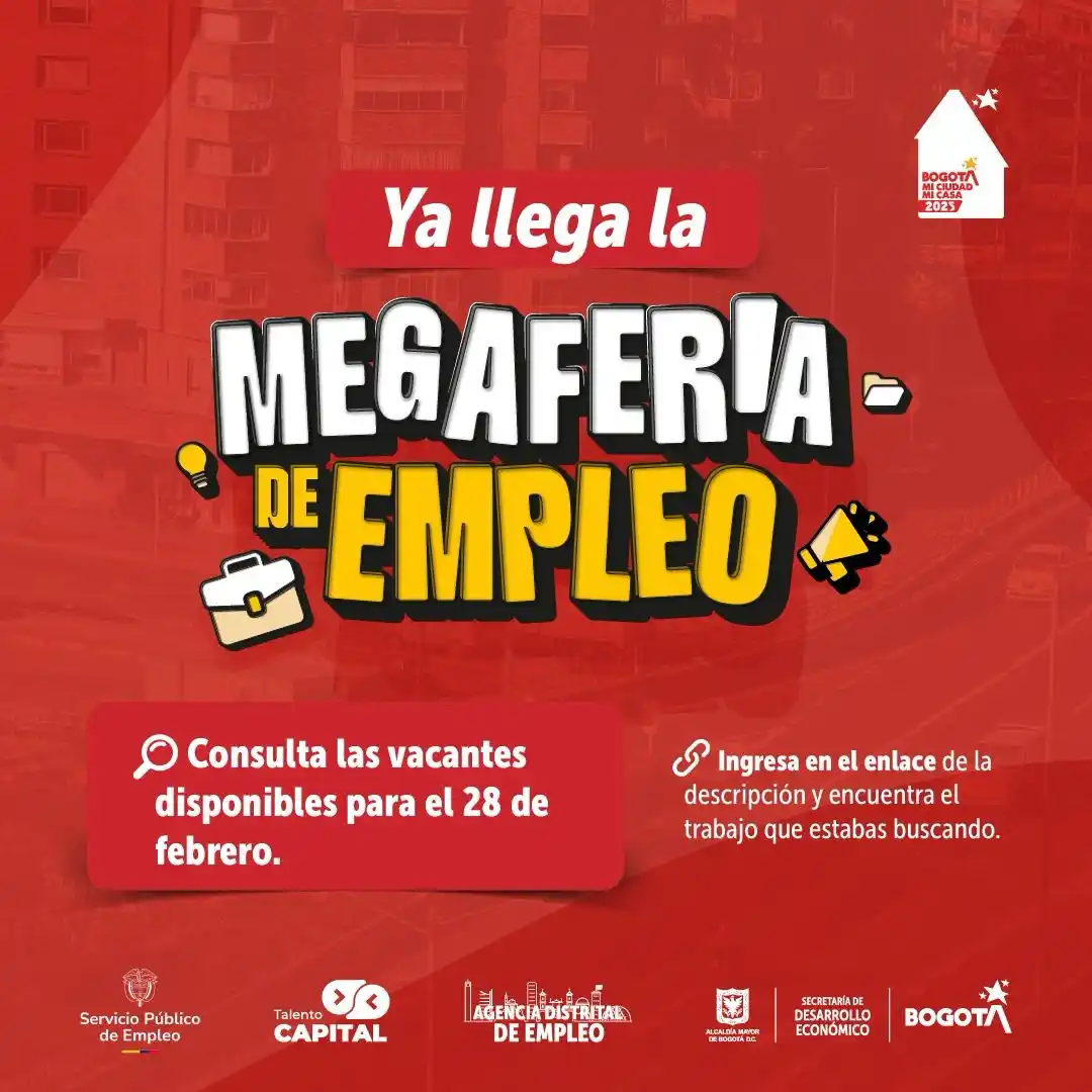 Image from Empleo en Bogotá: 💼 Hoy es el segundo día de la Megaferia de Empleo, consulta las vacan...