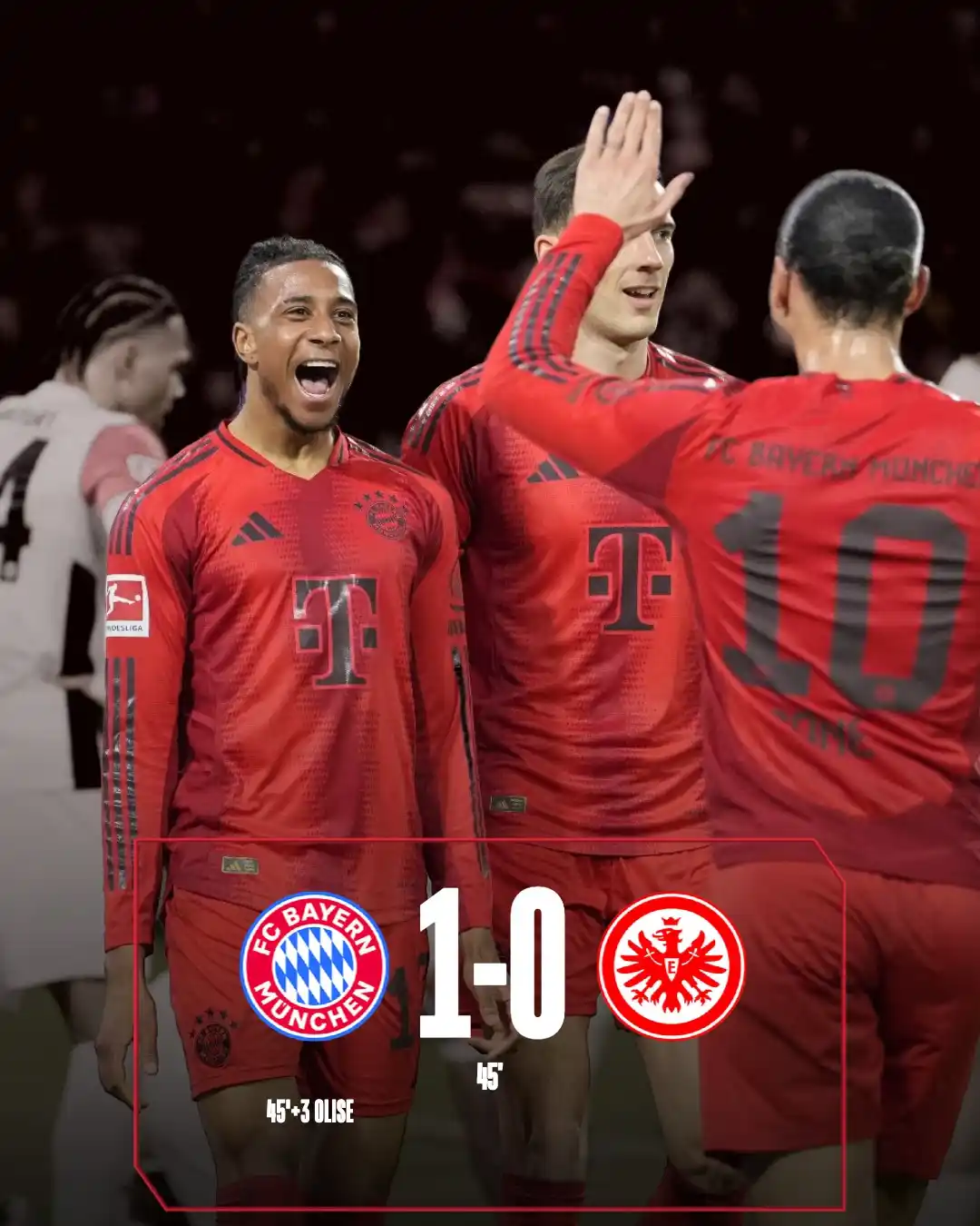 Image from FC Bayern Munich: We take a deserved lead into the break. 💪  Follow <a class="text-blue...