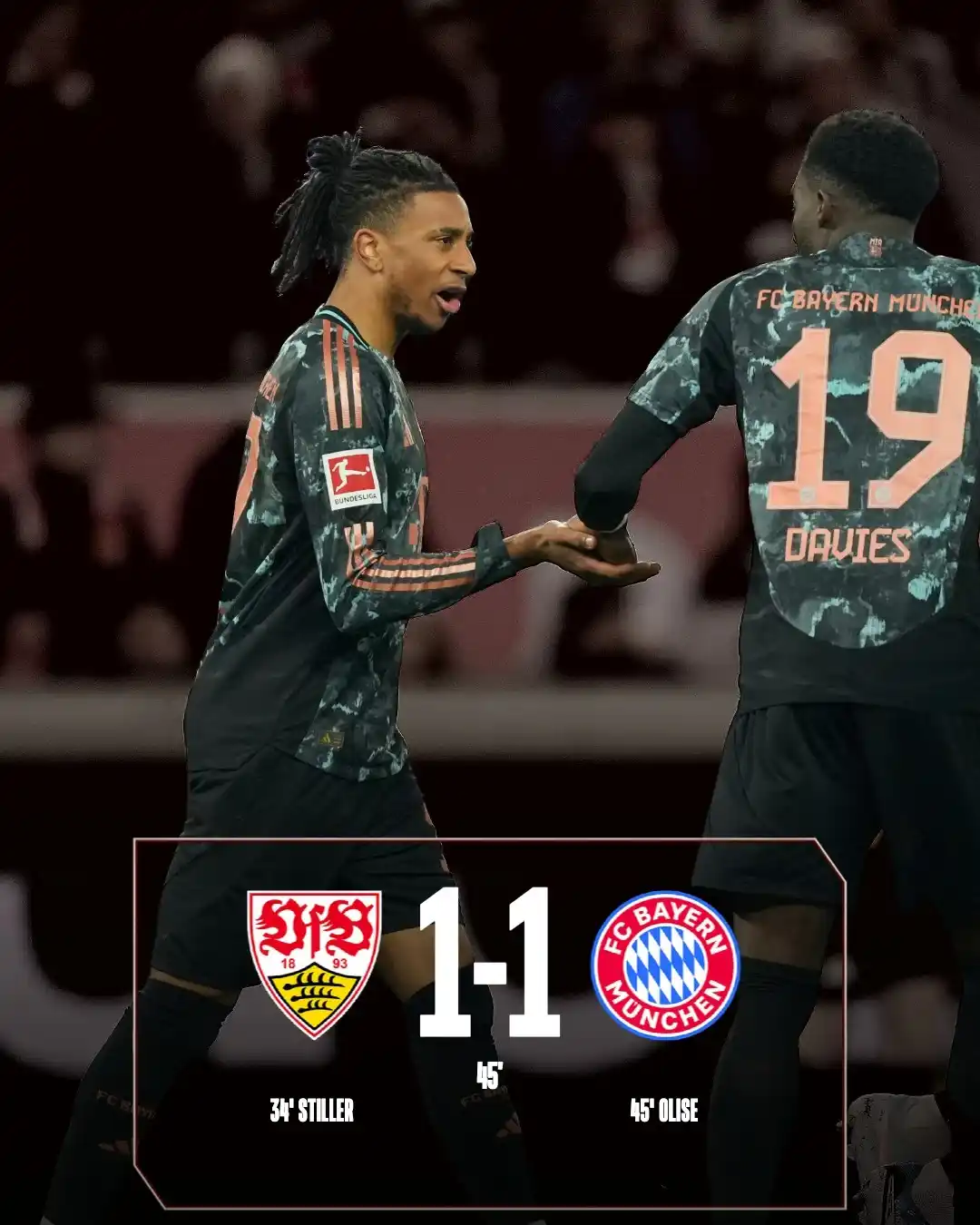 Image from FC Bayern Munich: ๐ ๐๐๐๐
-๐๐๐๐ ๐ช Honours even after a late first half goal fro...