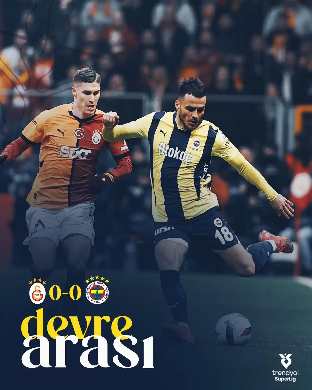 Image from Fenerbahçe: İlk yarı sonucu: Galatasaray 0-0 Fenerbahçe <a class="text-blue-500 ...