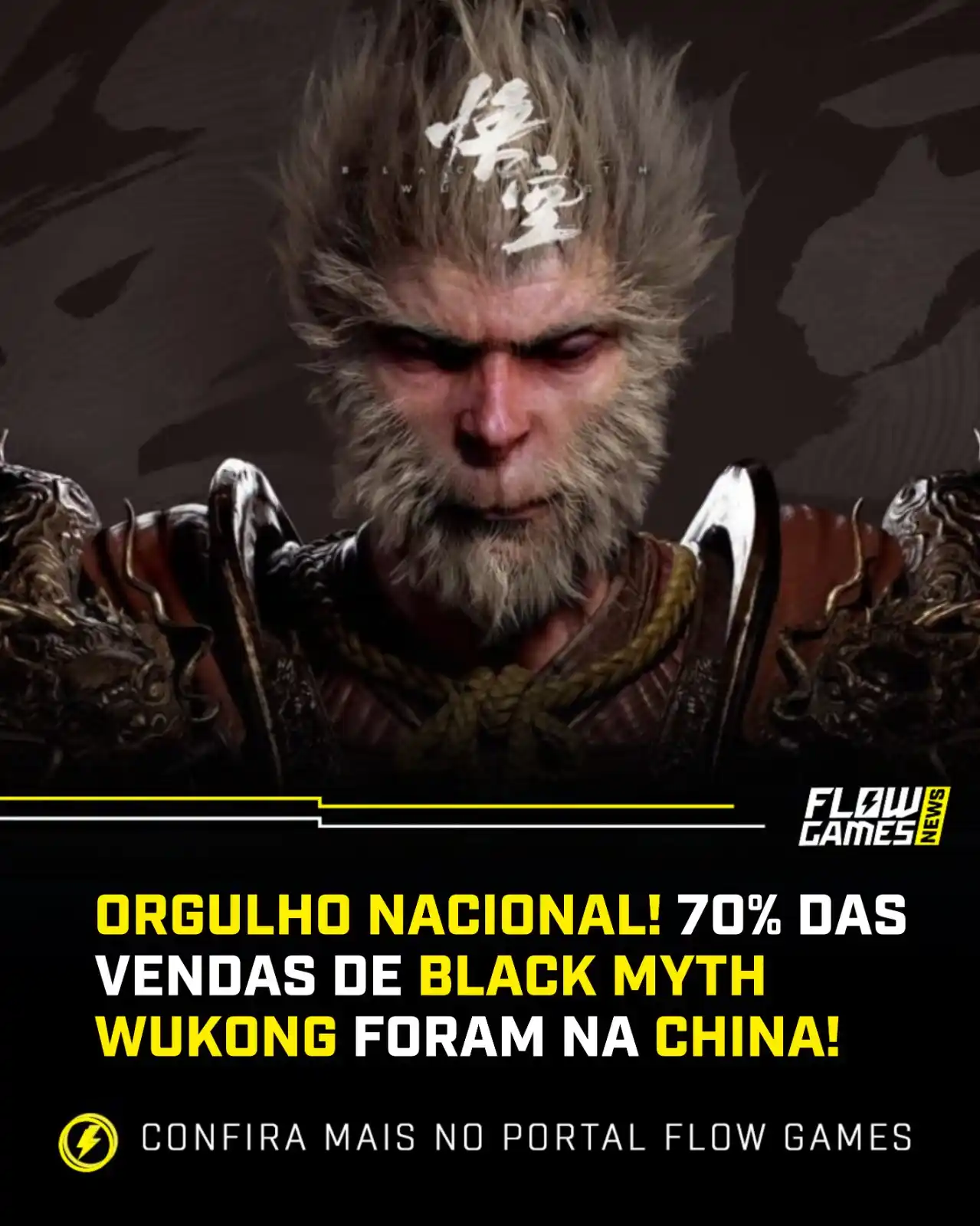Image from Flow Games ⚡🎮: SUCESSO ABSOLUTO! 🐵🔥 Black Myth: Wukong já ultrapassou os 25 milhõe...