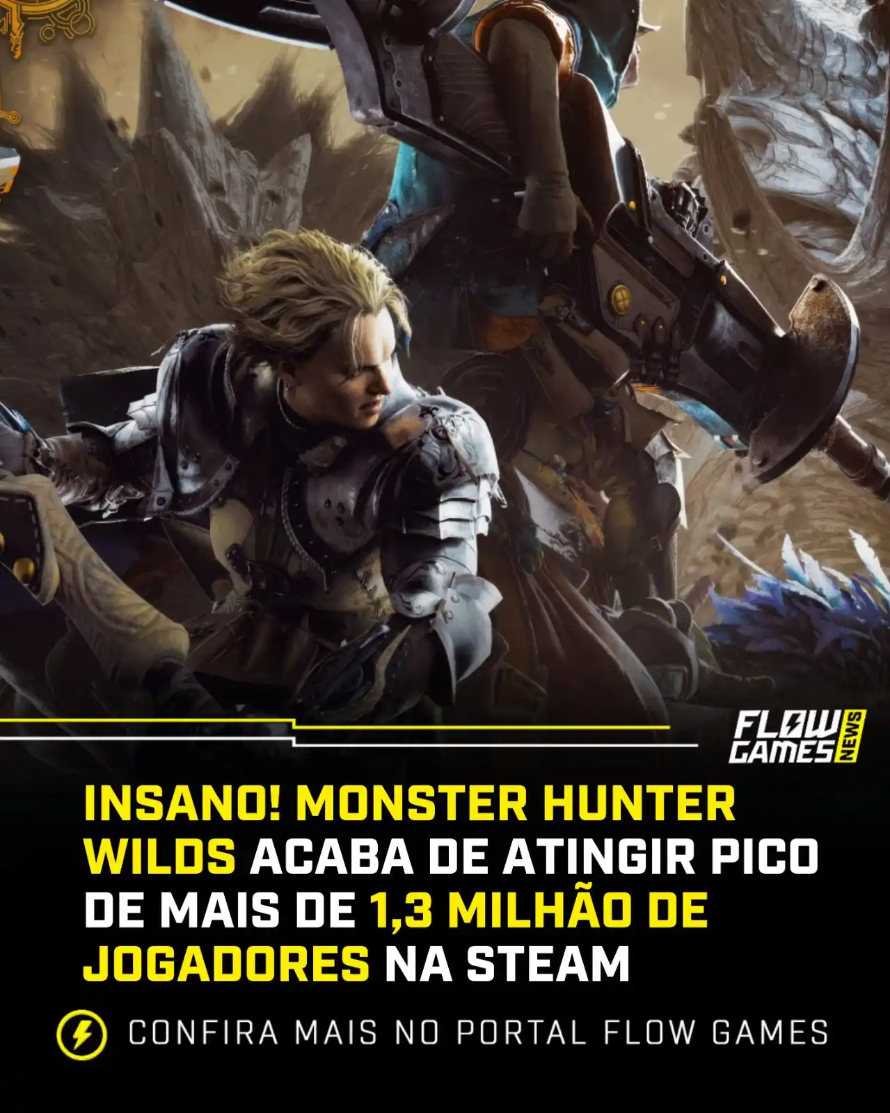 Image from Flow Games ⚡🎮: MONSTER HUNTER WILDS JÁ TÁ FAZENDO HISTÓRIA! 🚨 Confere aqui!: https:...