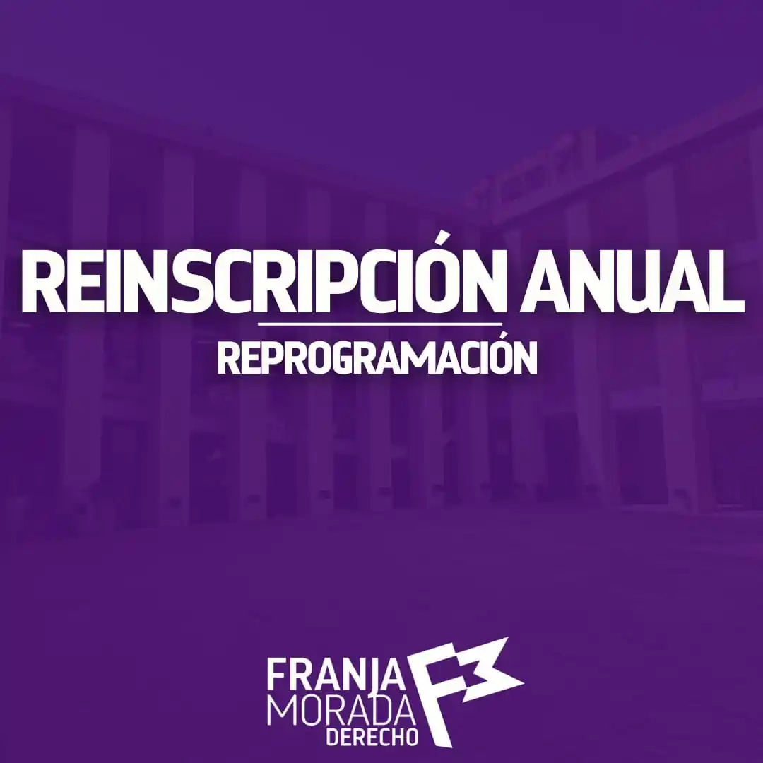 Image from FRANJA MORADA DERECHO UNT 💜: *REINSCRIPCIÓN ANUAL - BLOQUES DE INSCRIPCIÓN 1° SEMESTRE 2025.* ❗Te ...