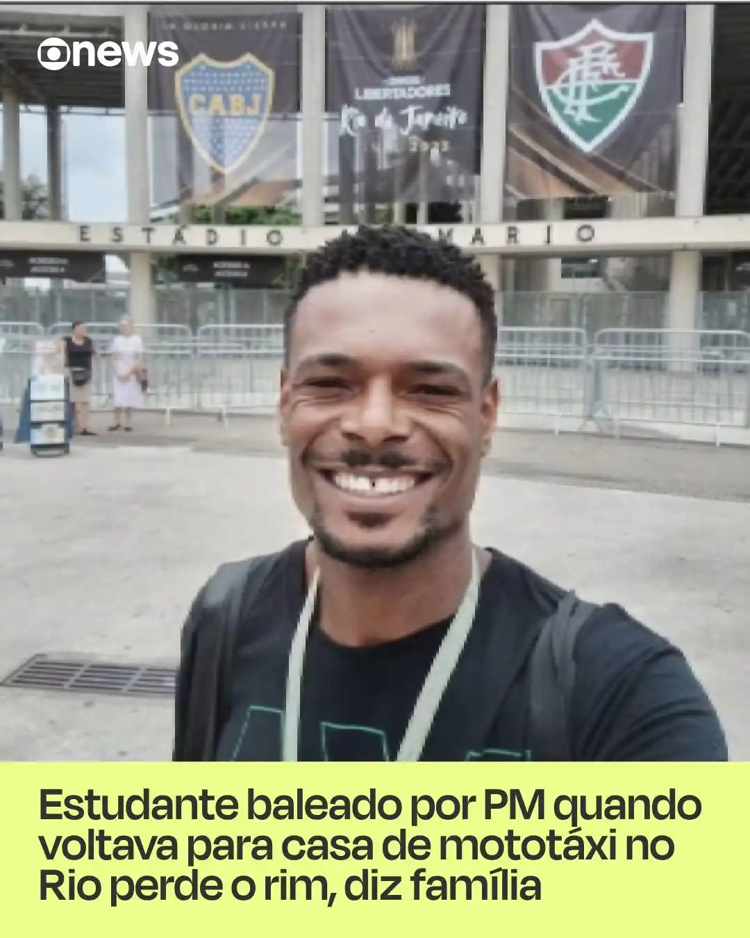 Image from GloboNews: O estudante universitário Igor Melo de Carvalho, de 32 anos, que foi b...