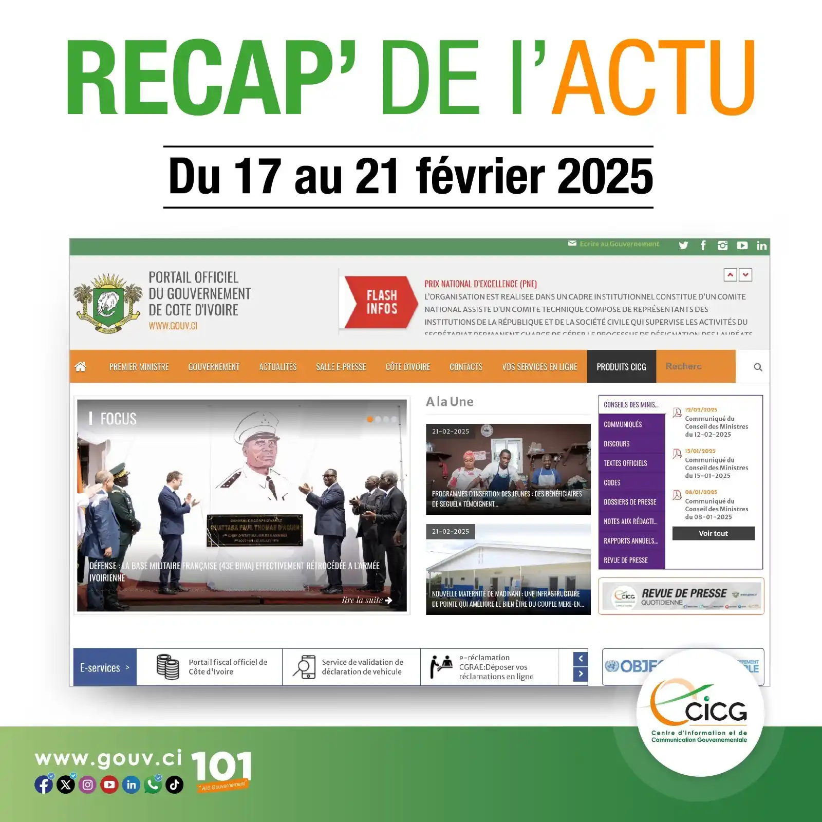 Image from Gouvernement de CĂŽte dâIvoire: đ *Retour sur lâessentiel de lâactualitĂ© gouvernementale 17 au 21 fĂ©v...