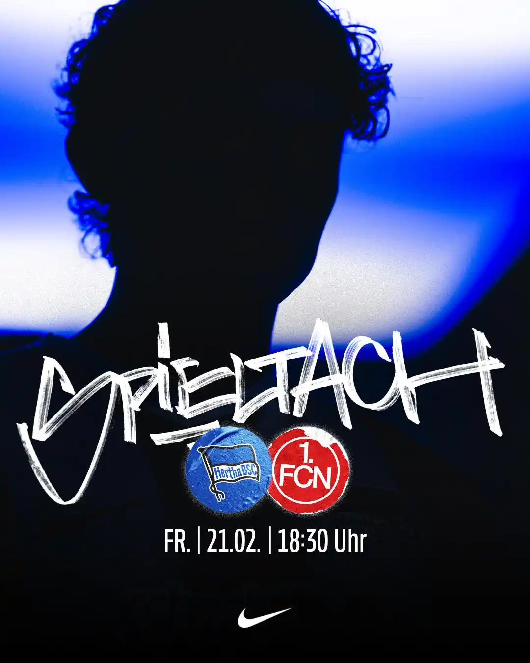 Image from Hertha BSC 💙🤍: Auf geht's Hertha, kämpfen & siegen! 🫵  🆚 1. FC Nürnberg ⏰ 18:30 Uhr...