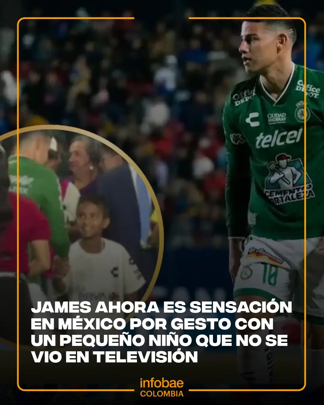 Image from Infobae Colombia: 🥹El niño quedó deslumbrado al ver de cerca a su ídolo. Le estrechó la...