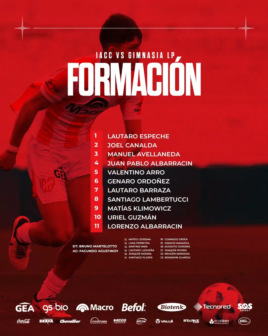 Image from Instituto ACC: *FORMACIÓN DE LA RESERVA* ⚽ Así va Instituto para enfrentar a Gimnasi...