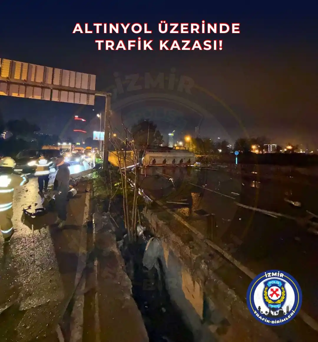 Image from İzmir Emniyet Müdürlüğü Trafik Birimleri: *ALTINYOL ÜZERİNDE TRAFİK KAZASI!*      Altınyol üzeri Meles Deltasını...