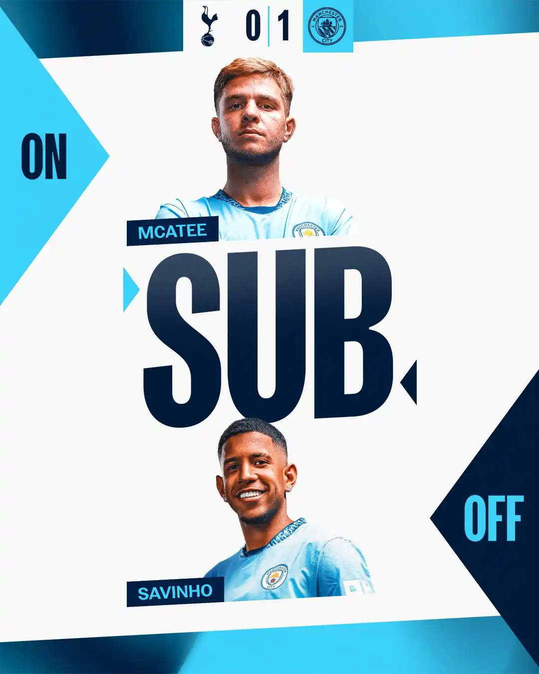 Image from Man City Português : 89'. Mais uma mudança 🔃 ⚪ 0 X 1 🤎 | <a class="text-blue-500 hover:u...