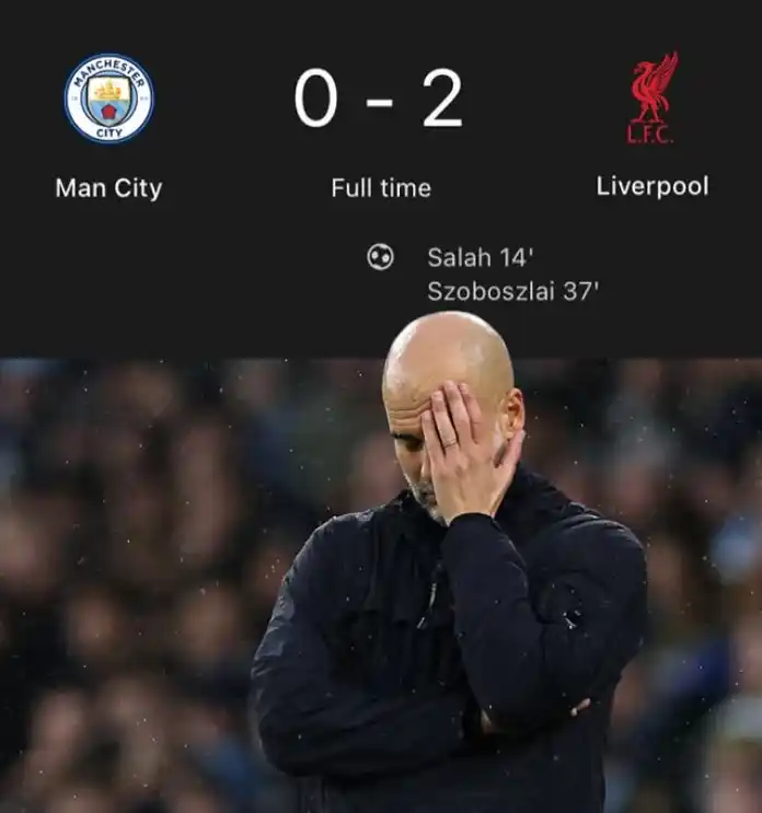 Image from Meme Bola Lucu: pusing kepala Pertama kalinya mr.pepguardioala kalah lawan liverpoolfc...