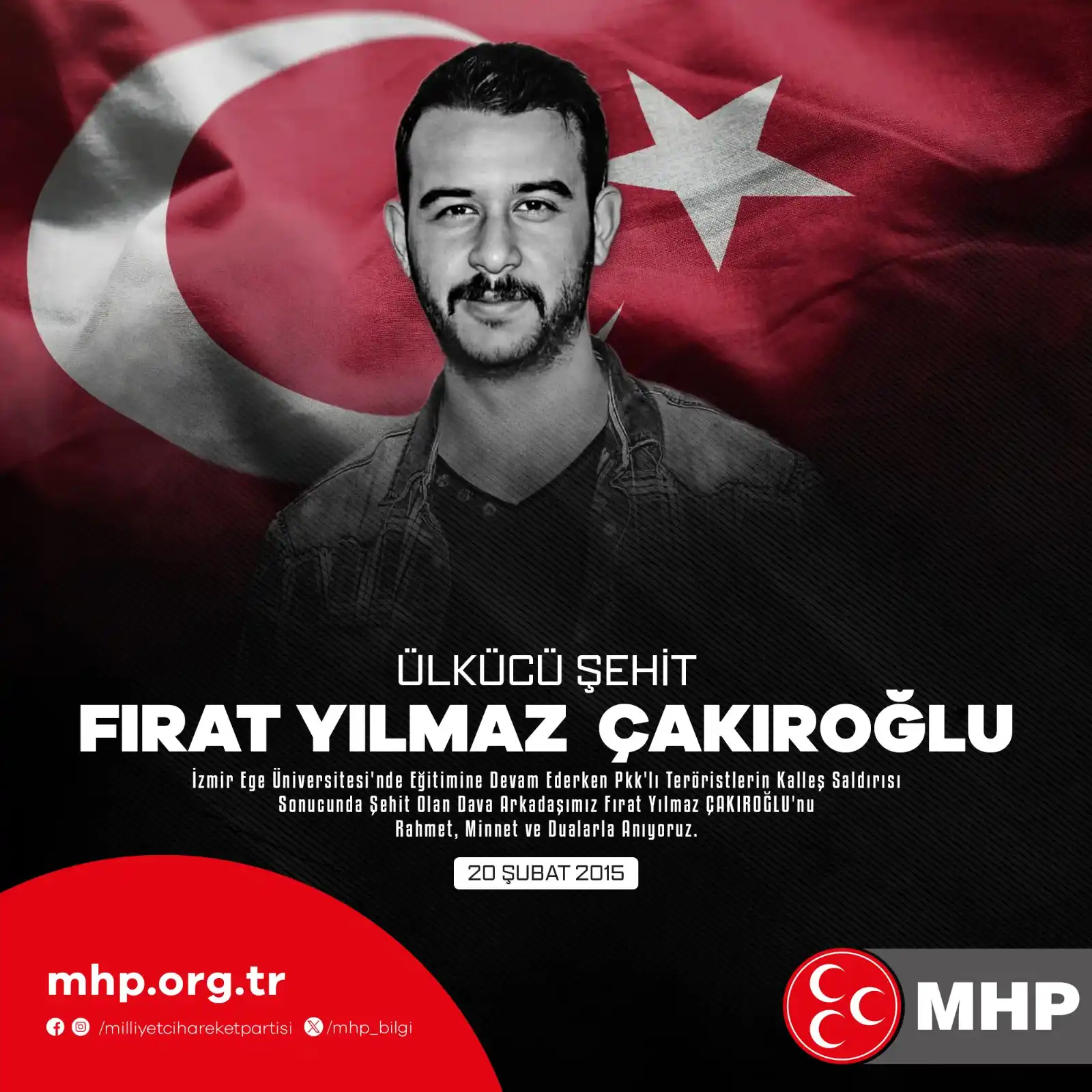 Image from MHP: İzmir Ege Üniversitesi'nde eğitimine devam ederken Pkk'lı teröristleri...