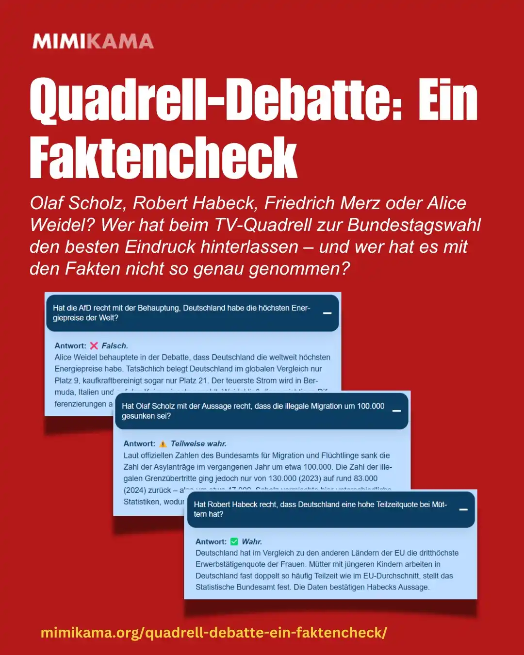 Image from Mimikama Faktenchecks: *📺🔥 TV-Quadrell: Wer hat gelogen, wer hat übertrieben – und wer lag ...
