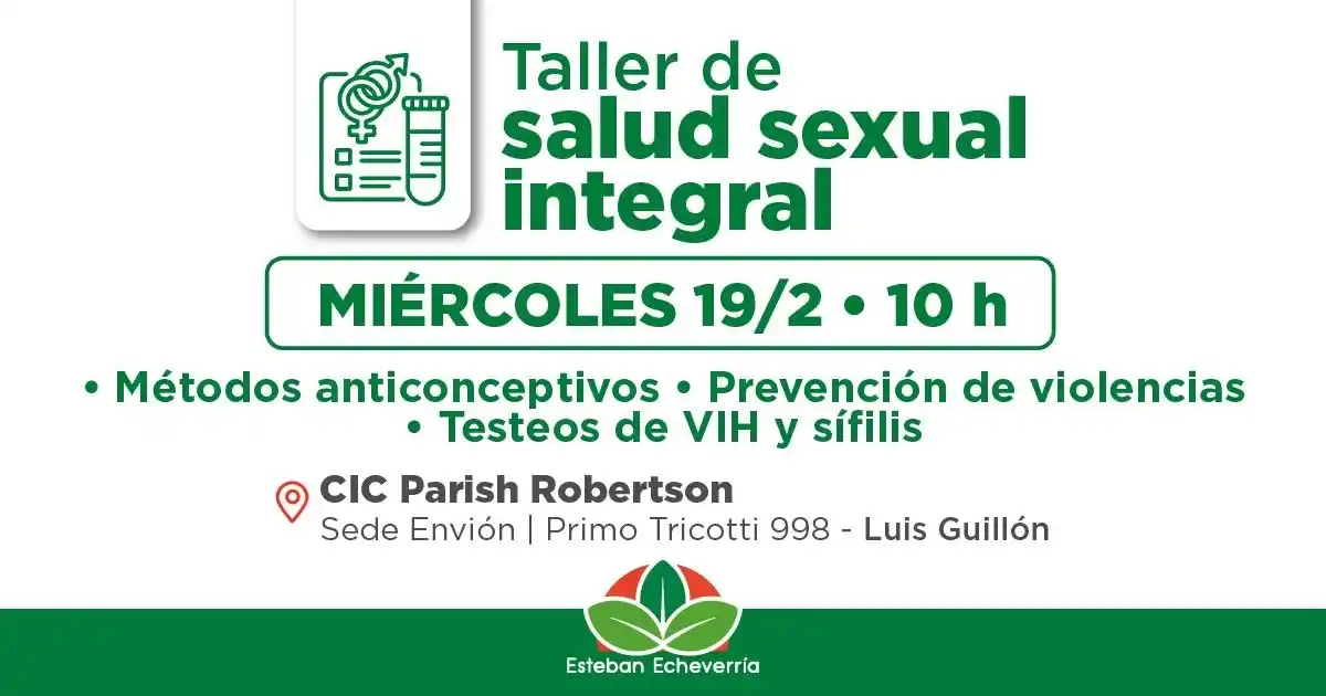 Image from Municipio Esteban Echeverría: 🩺 Llevaremos adelante un taller de salud sexual integral. Quienes con...