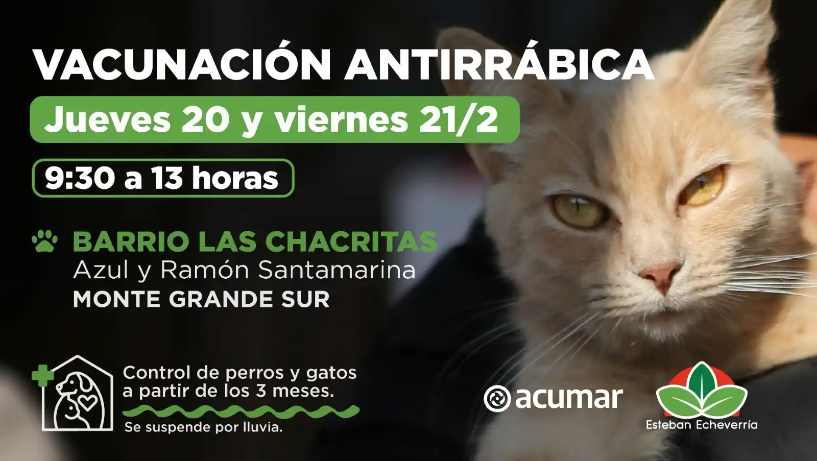 Image from Municipio Esteban Echeverría: 🐾 Para seguir cuidando la salud de nuestras mascotas, realizaremos un...