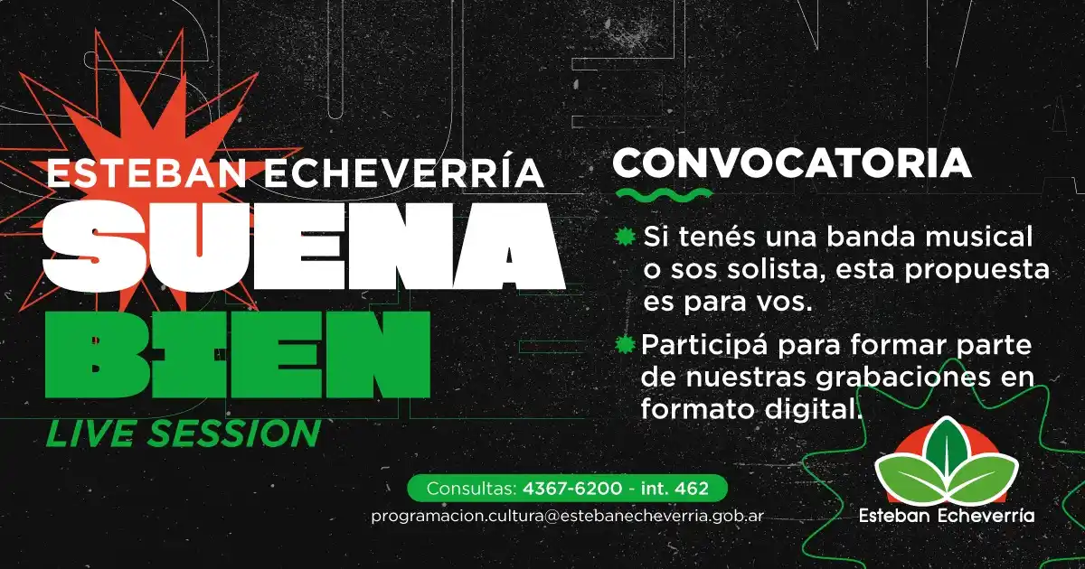 Image from Municipio Esteban Echeverría: 🎤 Si tenés una banda musical o sos artista, ¡podés formar parte del c...