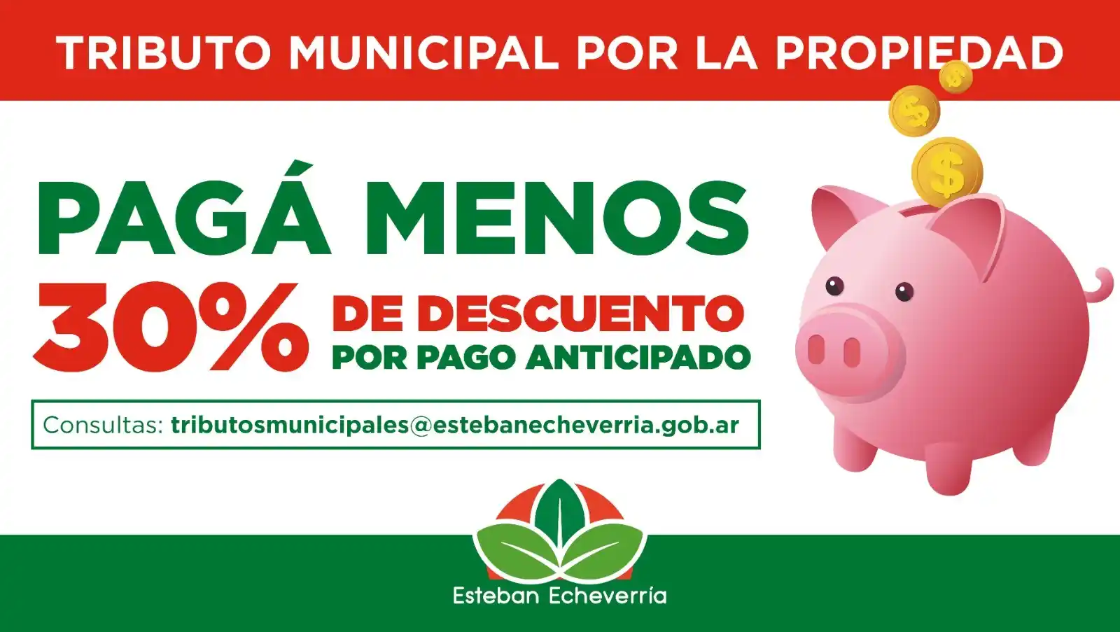 Image from Municipio Esteban Echeverría: Si realizás el pago anual del Tributo Municipal por la Propiedad, podé...