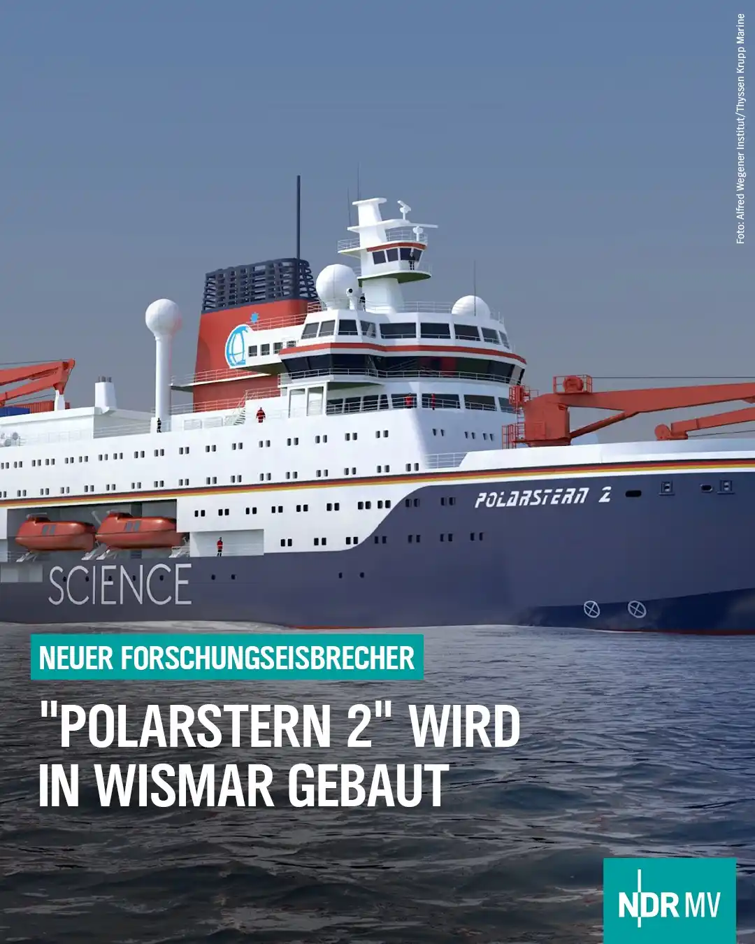 Image from NDR MV Nachrichten: 🚢 Seit 15 Jahren wird an der Umsetzung der Idee zur neuen "Polarstern...