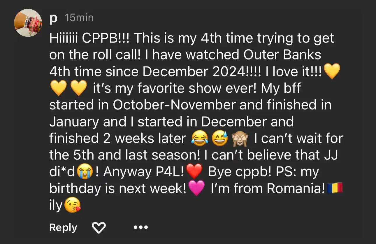 Image from Netflix: YASSSS I LOVE WHEN MY CUBS ARE OBX SUPER FANS!!!! UGH NXT SEASON WILL ...