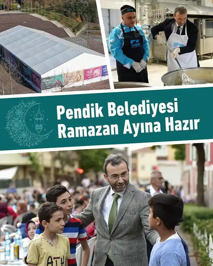 Image from Pendik Belediyesi: Pendik'te bu yıl 10 noktada 12 bin kişilik iftar yemeği vererek Ramaza...
