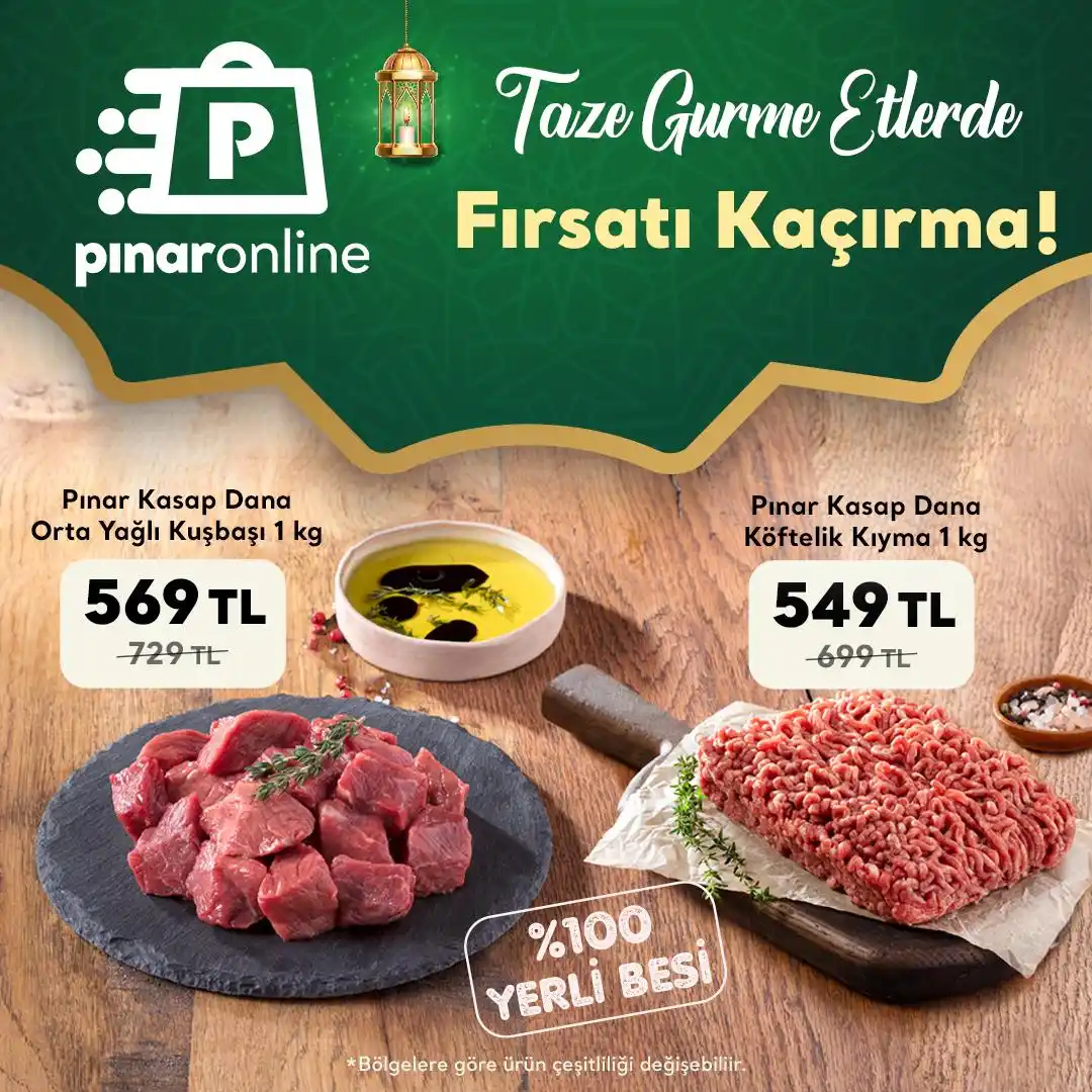 Image from PınarOnline: 🥩 *Taze Gurme Etlerde Avantaj* 🥩 Pınar Kasap Dana Kuşbaşı Orta Yağ...