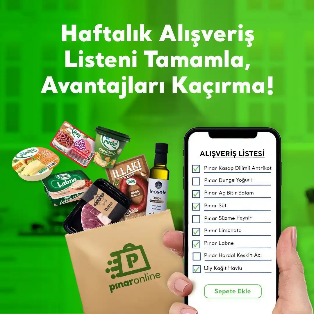 Image from PınarOnline: *Alışverişin Tam Zamanı* 🛒 Haftalık alışveriş listeni hemen tamamla,...